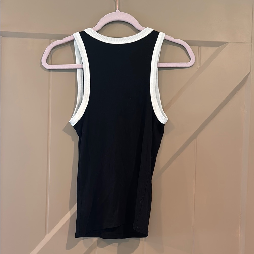 A New Day Black and White Fitted Sleeveless Tank Top - Picture 2 of 2